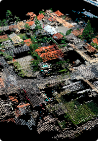 São conjuntos de coordenadas 3D que representam os pontos medidos durante o perfilamento a laser. Elas podem ser usadas para várias análises, como detecção de mudanças no terreno