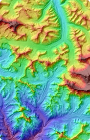 Um MDT é um modelo 3D que representa a topografia da superfície terrestre, incluindo elevações naturais do terreno